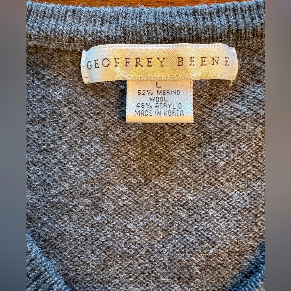 Geoffrey Beene Sweater Vest - Merino Wool Blend - Large - Old Money, Luxury